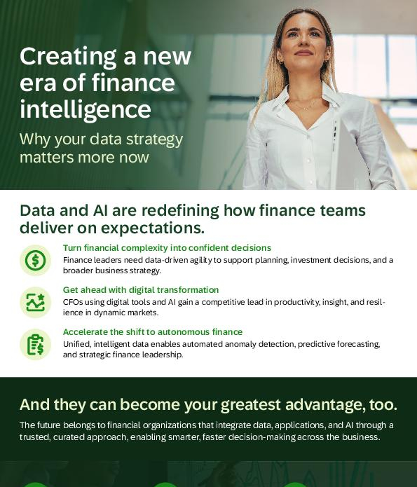 Financial complexity is growing, and legacy systems can't keep up. This infographic shows how data-driven finance teams are gaining the edge. Check it out to see how AI and structured data are creating new levels of confidence in planning and forecasting. Then contact EPI-USE to discuss the right strategy for your finance team.