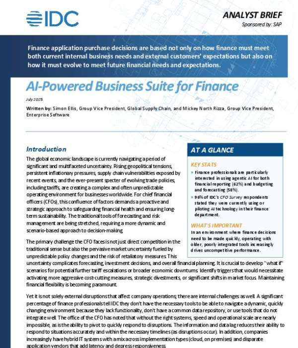 Businesses can no longer afford disjointed systems or lagging insights. The IDC Analyst Brief, 